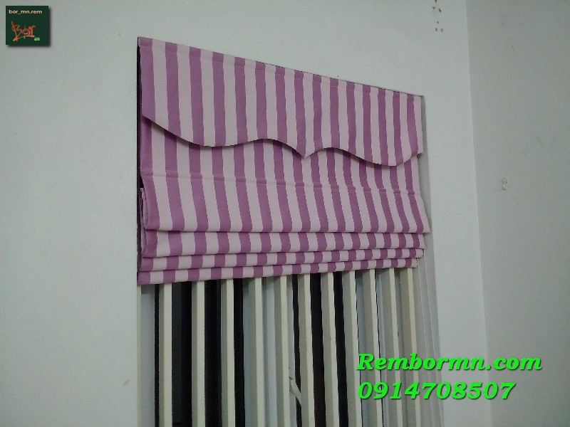 Rèm roman vải kẻ 2