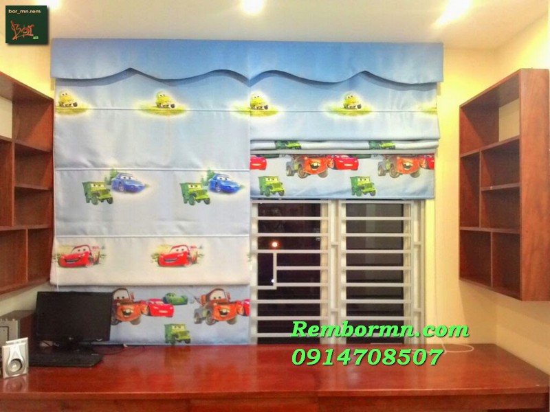 MC Queen curtain rèm roman MC Queen xanh