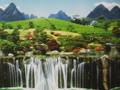Rèm cuốn tranh được in trên vải bạt cao cấp